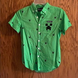 Boys MInecraft button up shirt